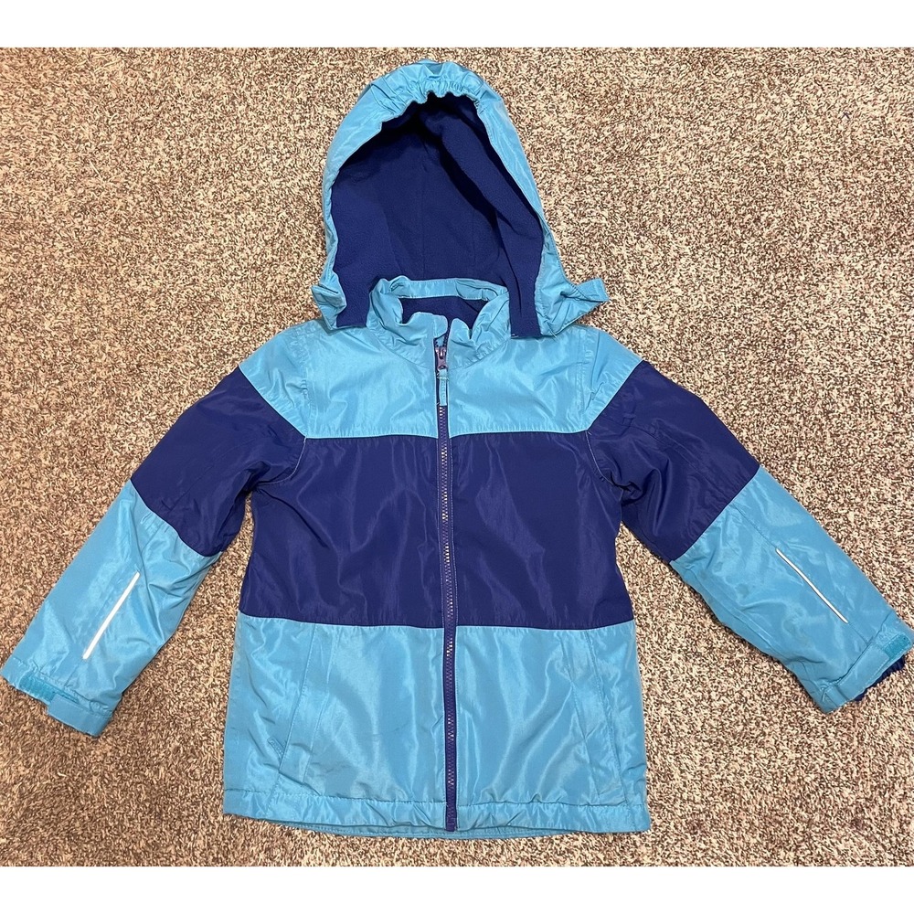 Lily & Dan Arctic Crew‎ Ski Jacket Kids Small Blue Colorblock Hooded Insulated